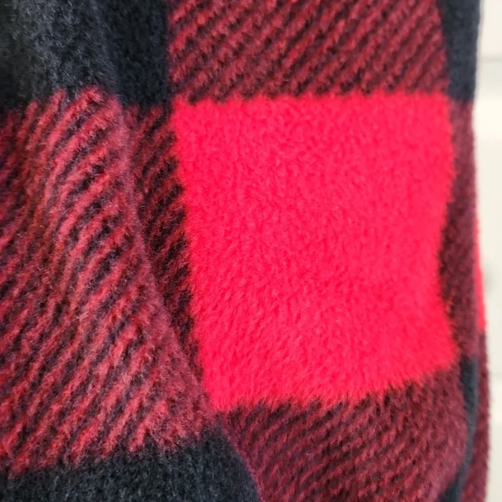 Columbia Womens Red & Black Plaid/Checkered Full‎ Zip Fleece Jacket Size Med